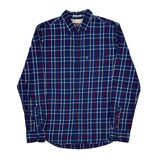 Levis Checked Shirt - Large Blue Cotton