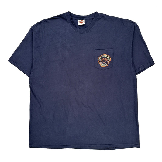 Jackson Hole Harley Davidson Graphic T-Shirt - Large Navy Cotton