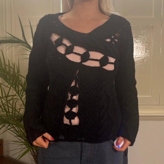Vintage black Guru Jumper - womens medium