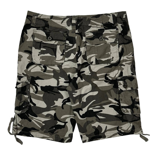 Vintage Unbranded Camo Cargo Shorts - 34W 11L Black Cotton