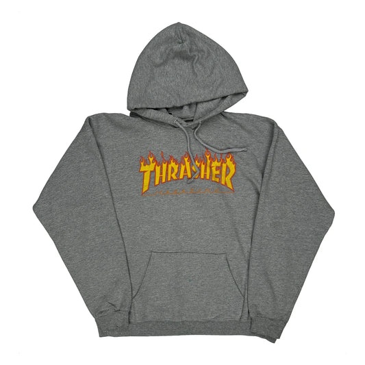 Skateboarding Thrasher Hoodie - Medium Grey Cotton