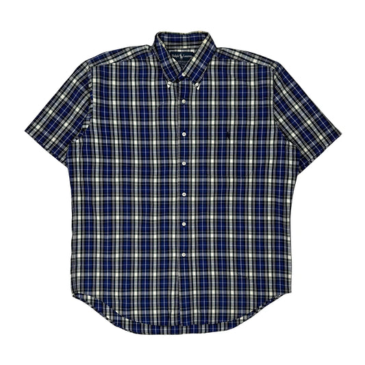 Bartlett Ralph Lauren Checked Short Sleeve Shirt - Large Blue Cotton