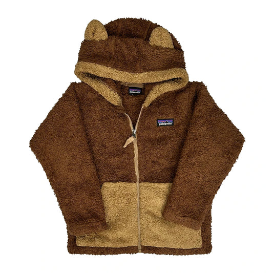 Age 3 Patagonia Hoodie - XS Brown Faux Fur