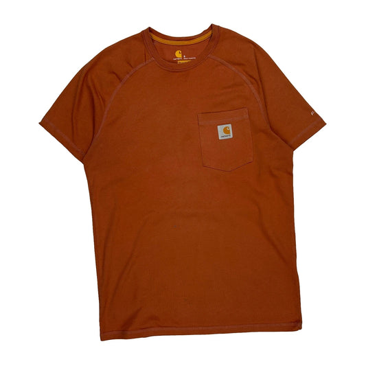 Carhartt T-Shirt - Small Orange Cotton