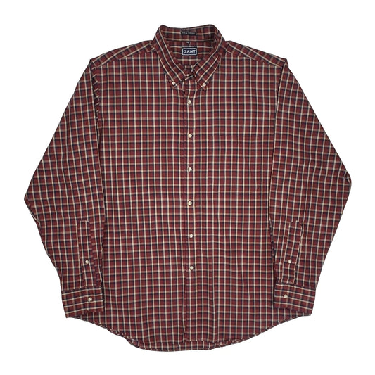 Gant Checked Shirt - XL Red Cotton Blend