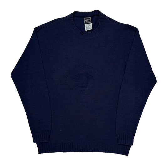 Versace Jeans Couture Jumper - XL Navy Cotton Blend
