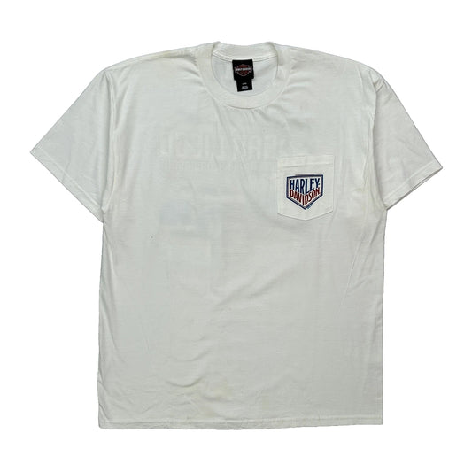 San Diego Harley Davidson Graphic T-Shirt - Large White Cotton