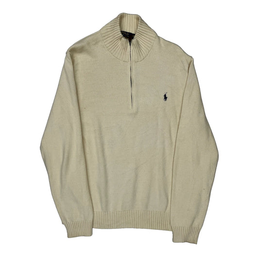 Polo By Ralph Lauren 1/4 Zip - XL Cream Cotton