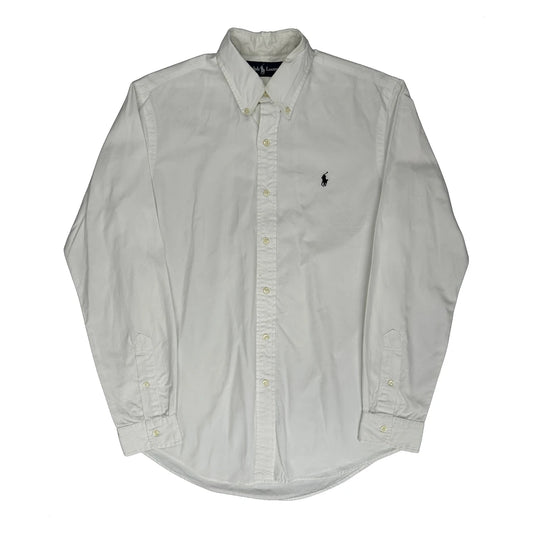 Ralph Lauren Collared Shirt - Medium White Cotton