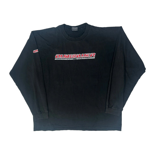 Quiksilver Long Sleeve T-Shirt - XL Black Cotton
