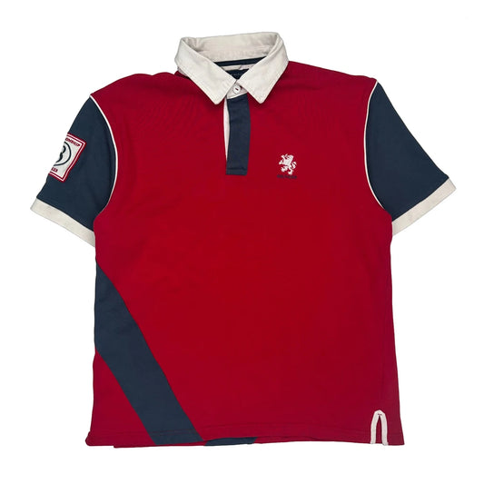 Number 8 Tommy Hilfiger Graphic Polo Shirt - Large Red Cotton