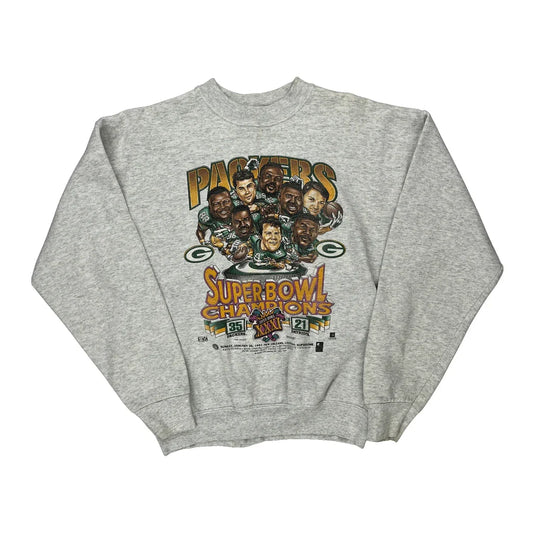 Vintage Made In USA Green Bay Packers Fruit Of The Loom Nfl Sweatshirt - Large Grey Cotton Blend