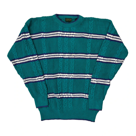 Unbranded Striped Jumper - Large Green Cotton