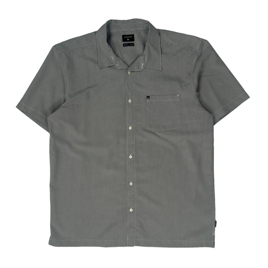 Quiksilver Checked Short Sleeve Shirt - 2XL Grey Cotton