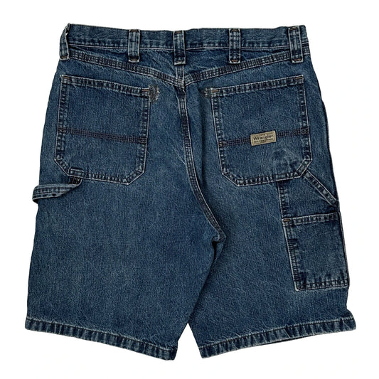 Wrangler Carpenter Shorts - 32W 9L Blue Cotton