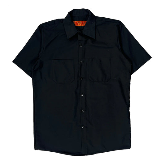 Vintage Red Kap Short Sleeve Shirt - Medium Black Polyester Blend