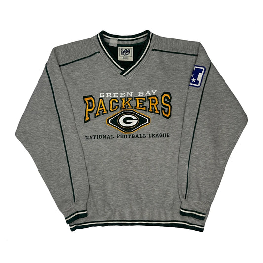 Vintage Green Bay Packers Lee Sport Nfl Sweatshirt - Medium Grey Polyester Blend