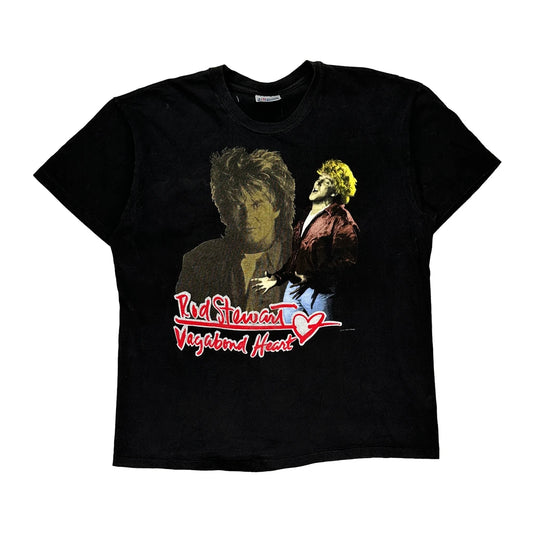Rod Stewart 1992 Tour Hanes Single Stitch T-Shirt - XL Black Cotton