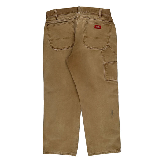 Dickies Carpenter Trousers - 35W 29L Brown Cotton