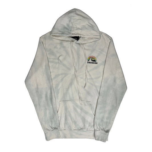 Vintage Quiksilver Graphic Hoodie - Small Cream Cotton