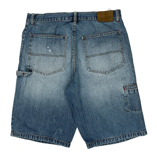 90S Tommy Hilfiger Denim Shorts - 35W 12L Blue Denim