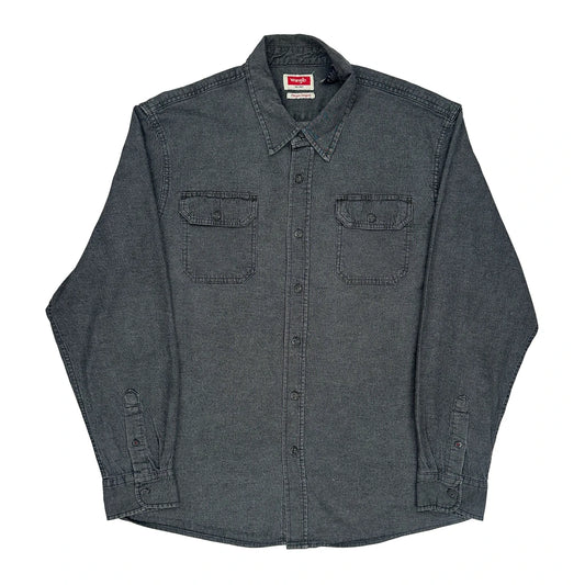 Wrangler Denim Shirt - XL Grey Cotton