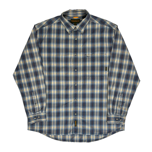 Timberland Checked Flannel Shirt - XL Blue Cotton