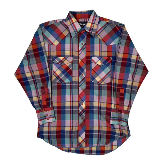 Wrangler Checked Shirt - Medium Multicoloured Cotton