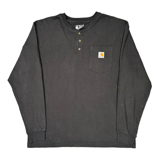 Carhartt Long Sleeve T-Shirt - Large Black Cotton
