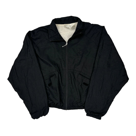 Nike Oversized Windbreaker - Large Black Nylon