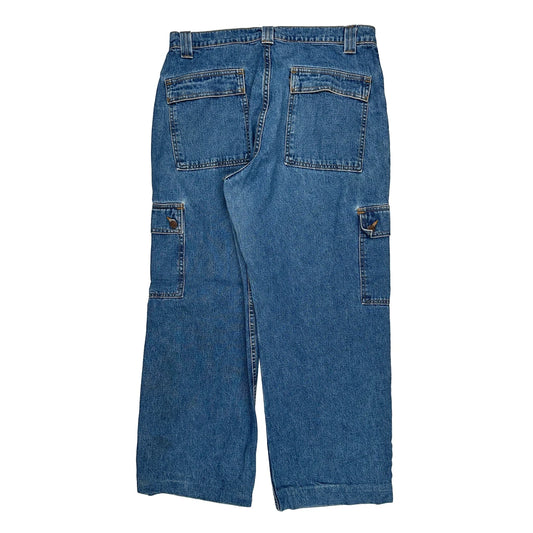 Made In USA Levis Carpenter Cargo Trousers - 36W UK 16 Blue Cotton