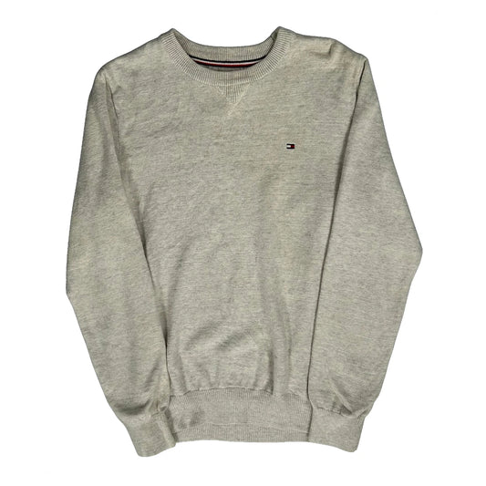 Vintage Tommy Hilfiger Jumper - Medium Grey Cotton Blend