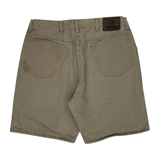 Vintage Wrangler Denim Shorts - 33W 9L Beige Cotton