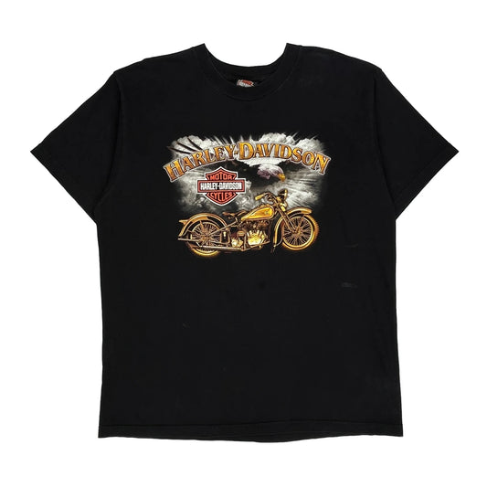 Harley Davidson Logo Harley Davidson Graphic T-Shirt - XL Black Cotton