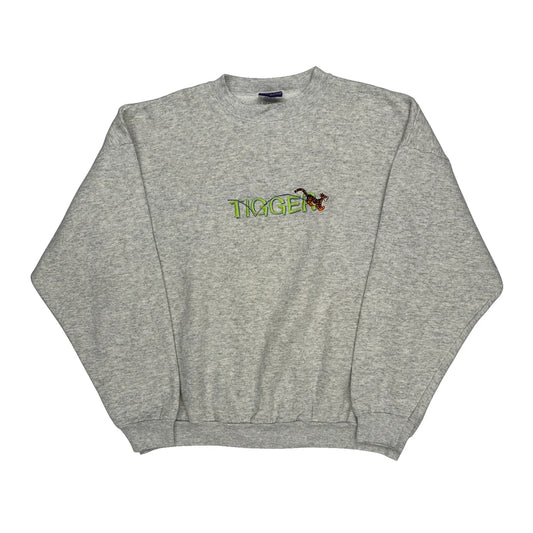 Disney Cartoon Sweatshirt - XL Grey Cotton Blend