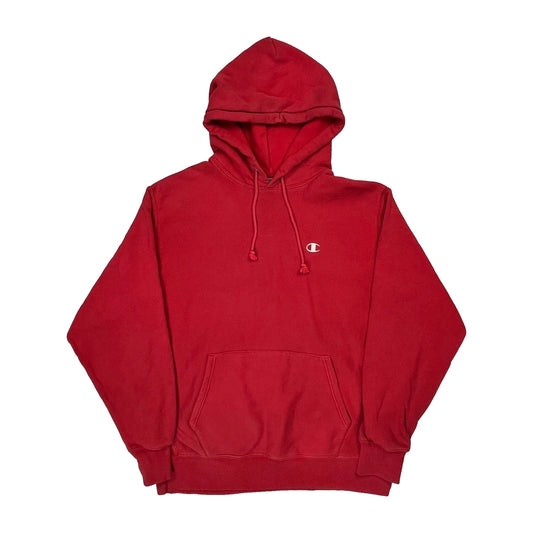 Reverse Weave Champion Hoodie - Large Red Cotton Blend