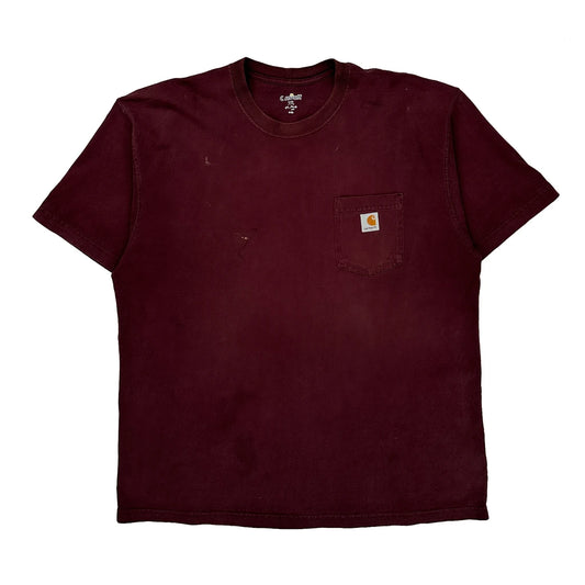 Carhartt T-Shirt - 2XL Burgundy Cotton