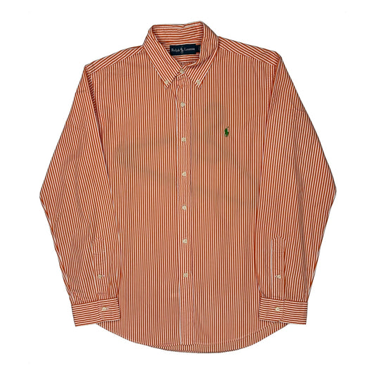 Ralph Lauren Striped Shirt - Large Orange Cotton