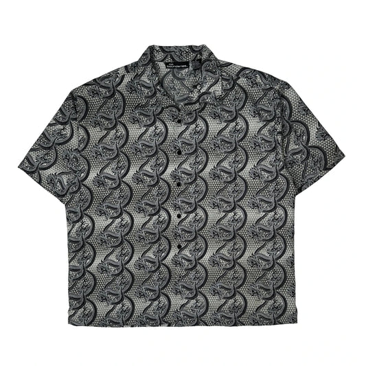 No Boundaries Hawaiian Shirt - XL Black & White Polyester
