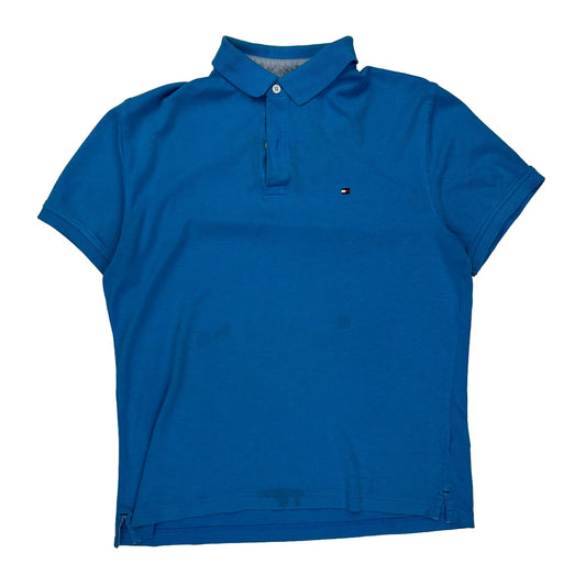 Vintage Tommy Hilfiger Polo Shirt - No Size Blue Cotton