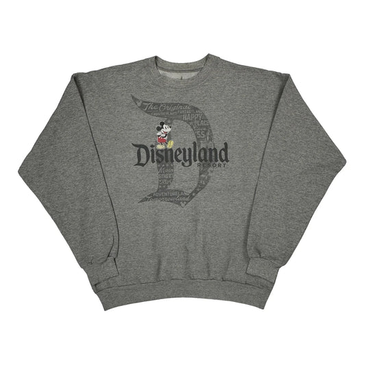 Disneyland Resort Disney Graphic Sweatshirt - Large Grey Cotton Blend