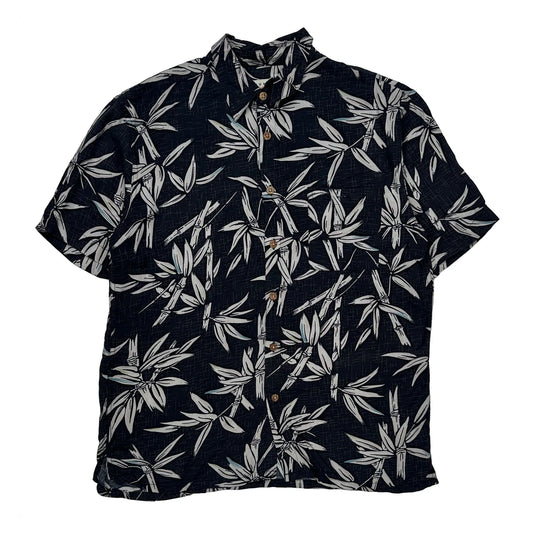 Hunt Club Floral Hawaiian Shirt - Medium Black Viscose