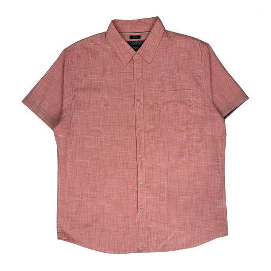 Lee Checked Short Sleeve Shirt - XL Pink Cotton