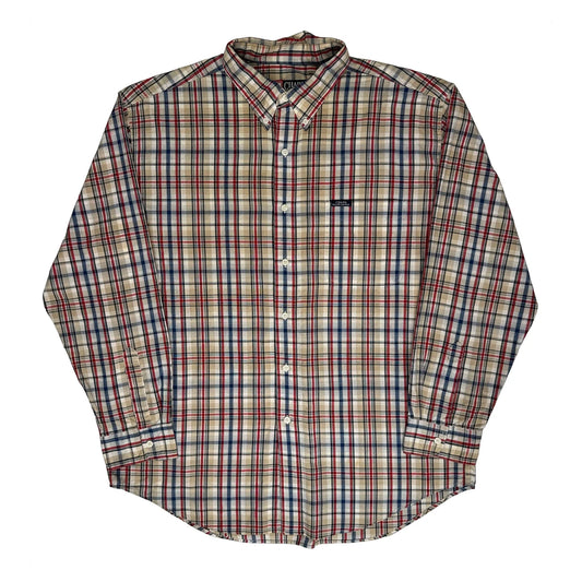 Chaps Ralph Lauren Checked Shirt - XL Beige Cotton Blend