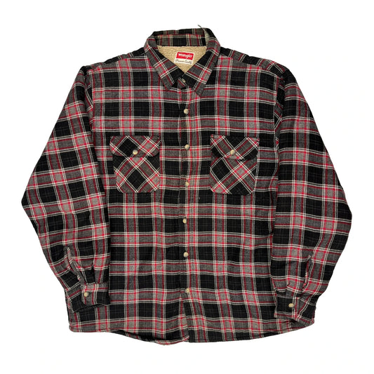 Wrangler Checked Overshirt - XL Black Cotton