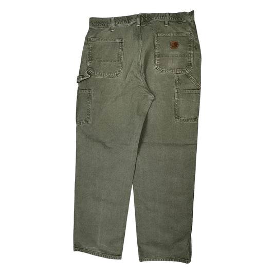 Carhartt Carpenter Trousers - 38W 34L Green Cotton