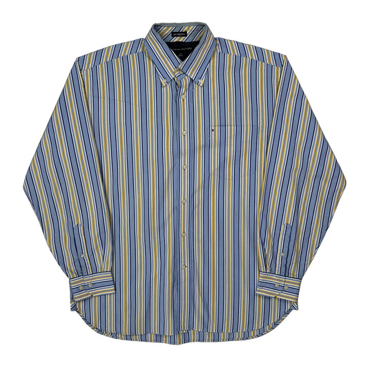 Tommy Hilfiger Striped Shirt - Large Blue Cotton