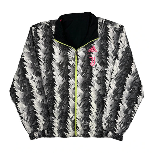 Juventus Adidas Track Jacket - Large Black & White Polyester