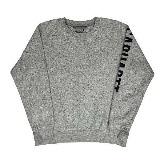 Carhartt Spellout Sweatshirt - Large Grey Cotton Blend