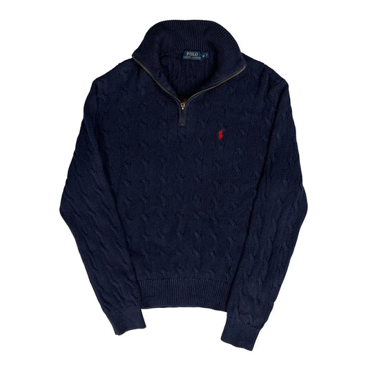 Polo By Ralph Lauren 1/4 Zip - Medium Navy Cotton
